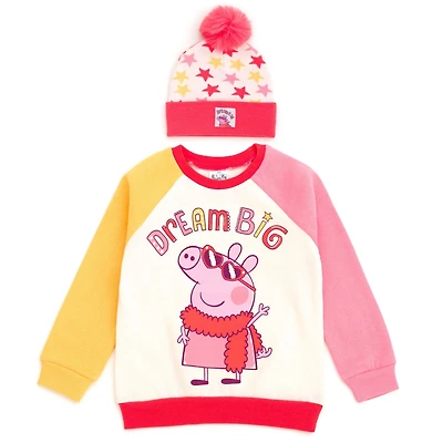 Peppa Pig Toddler Girls Fleece Sweatshirt and Hat