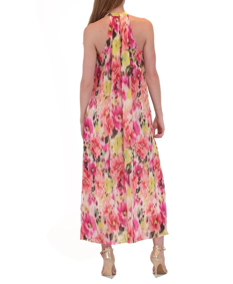 julia jordan Women's Printed Twisted Halter-Neck Maxi Dress