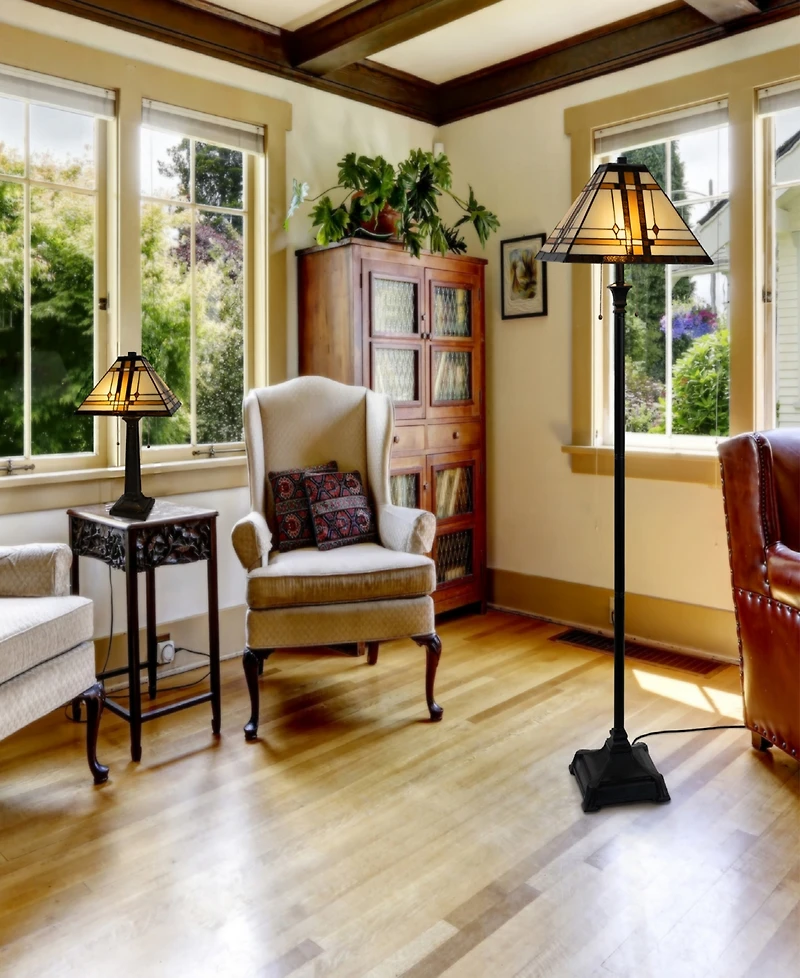 Lavish Home 24" Tiffany Style Floor Lamp