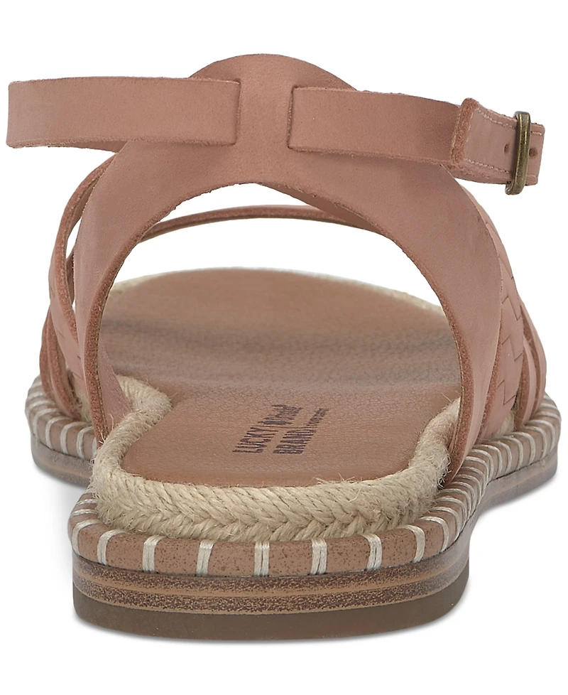 Lucky Brand Women's Kielly Strappy Whipstitch Flat Sandals