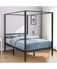 Slickblue Modern Four Poster Canopy Bed - Stylish and Elegant Frame for Bedroom