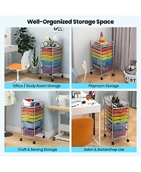 Gouun Multifunctional 6-Drawer Rolling Storage Cart with Deep and Shallow Drawers