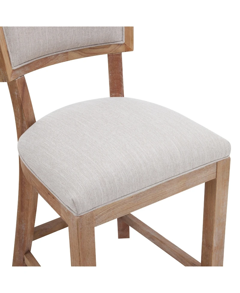 26.5" Counter Height Stools Set of 2, Upholstered with Backrest and Rubber Wood Frame-The Pop Home