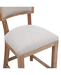 26.5" Counter Height Stools Set of 2, Upholstered with Backrest and Rubber Wood Frame-The Pop Home