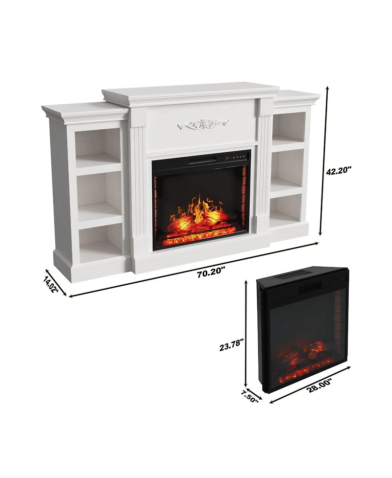 Tv Stand Fits TVs up to 75 inches with Electric Fireplace
