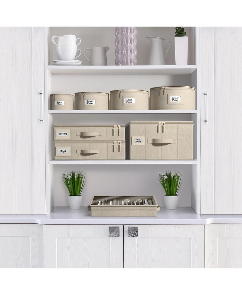 Sorbus 8 Piece Hard Shell Dinnerware Storage Cases - for Dinnerware, Mugs