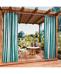 Awesome Home Outdoor Cabana Stripe Uv Protected Privacy Tab Top Curtain Panel, 52"x84"