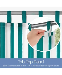 Awesome Home Outdoor Cabana Stripe Uv Protected Privacy Tab Top Curtain Panel, 52"x84"