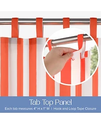 Awesome Home Outdoor Cabana Stripe Uv Protected Privacy Tab Top Curtain Panel, 52"x84"