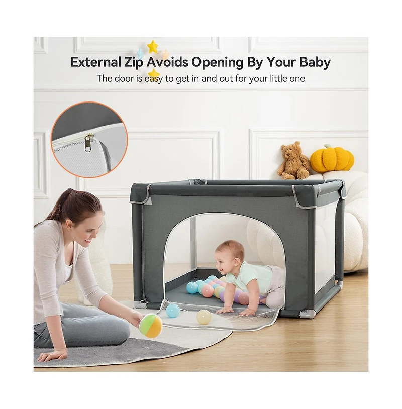 Comomy Small Baby Playpen Activity Center Baby Play Yard Indoor Outdoor 36"x 36"