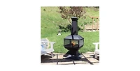 Slickblue Outdoor Chimenea Wood Burning Fire Pit - Durable Backyard Fireplace for Warmth & Ambiance