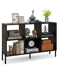Gouun Open-Back Bookshelf with Drawer for Study