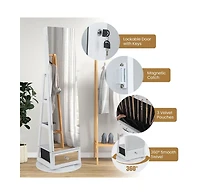 Gouun Lockable 360° Swivel Jewelry Cabinet with Full-Length Mirror Led Lights