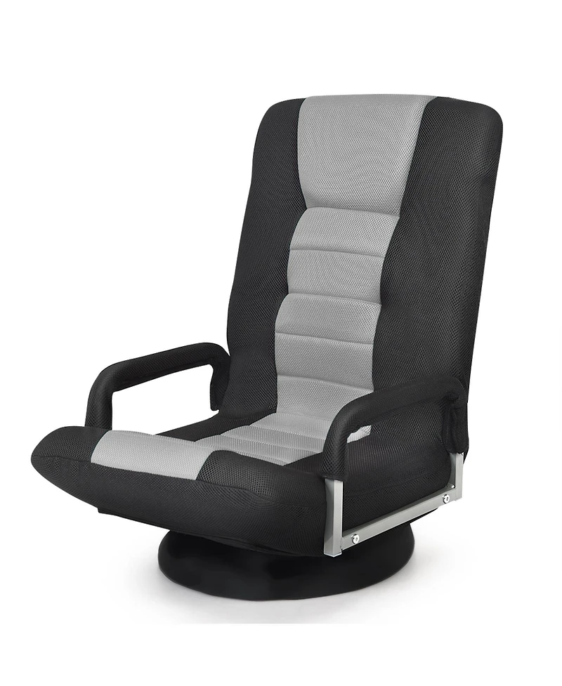 Gouun 360-Degree Swivel Gaming Floor Chair with Foldable Adjustable Backrest