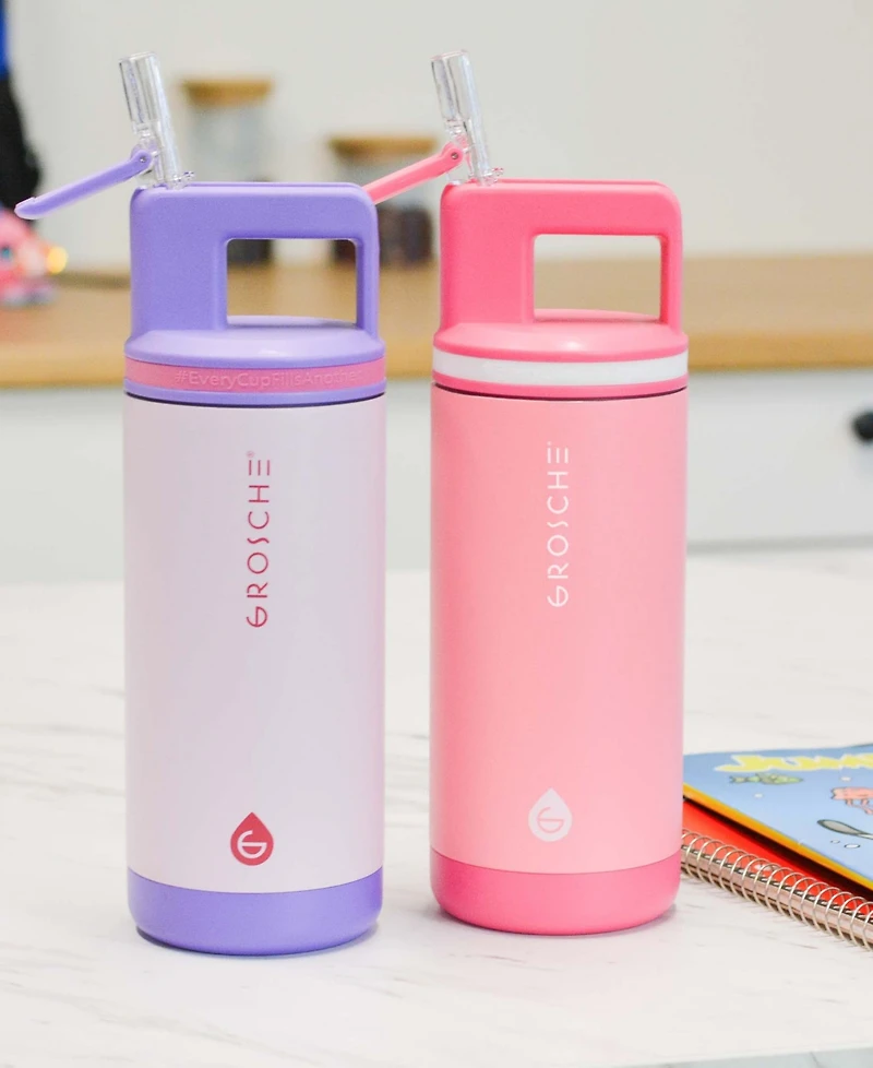 Grosche Alpine Flip 'N Sip 2-Pc. Kids Insulated Water Bottle with Straw