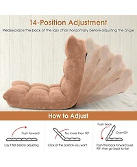Gouun 14-Position Adjustable Floor Chair with Cushioned Seat and Steel Frame