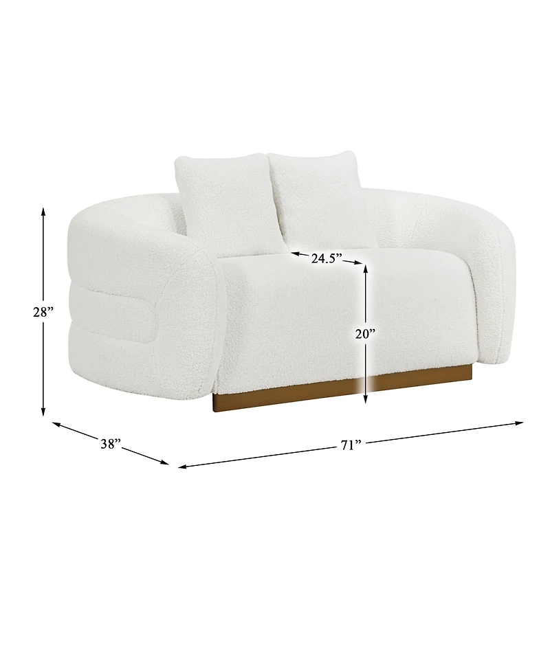 Homelegance 71" White Label Lyman Sherpa Love Seat