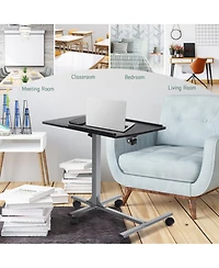 Gouun Adjustable Angle Height Rolling Laptop Table