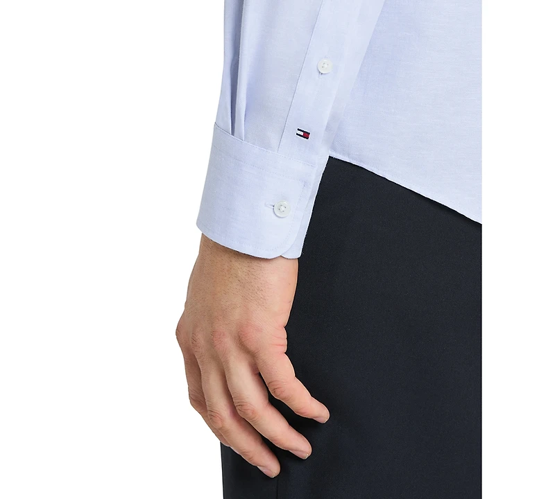 Tommy Hilfiger Mens Regular Fit Linen Dress Shirt