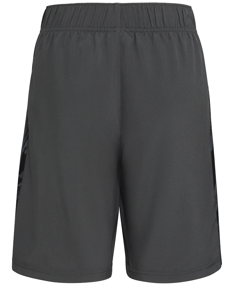 adidas Big Boys Elastic-Waistband Woven Camo Printed 3-Stripes Shorts