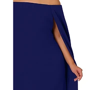 Adrianna Papell Women's Plus Size Off-The-Shoulder Cape Dress