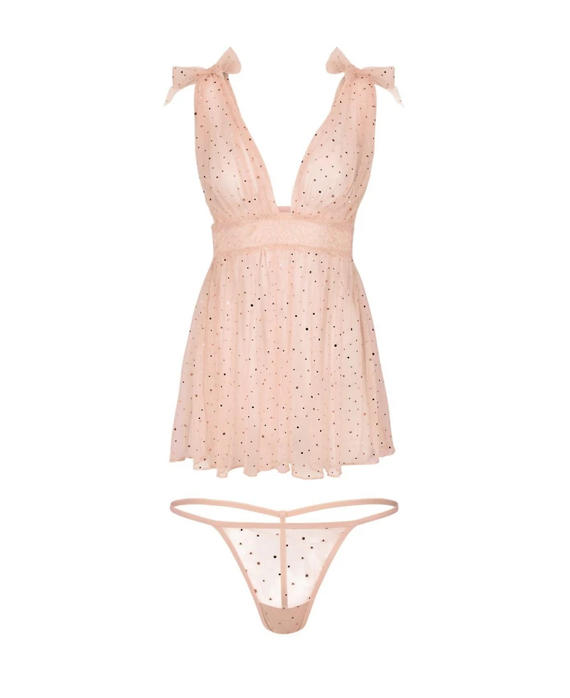 Adore Me Plus Novah Babydoll & G-String Set Lingerie