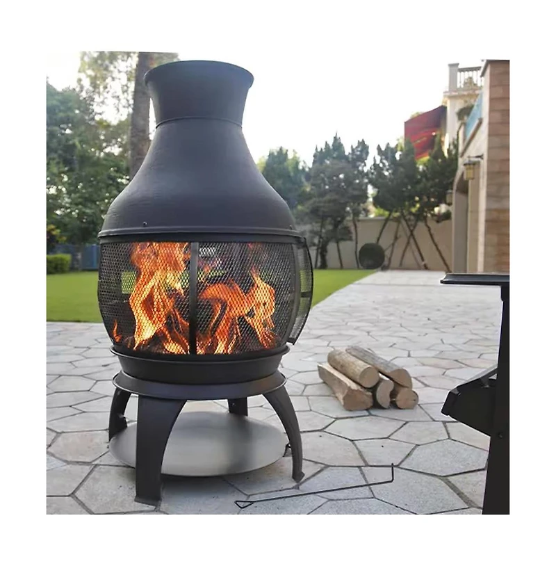 Slickblue 45-inch Cast Iron and Steel Outdoor Fire Pit Chimenea