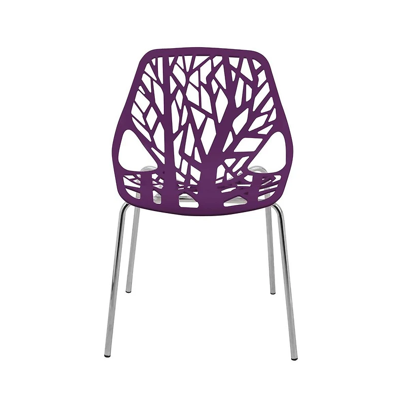 LeisureMod Modern Asbury Dining Chair w/ Chromed Legs