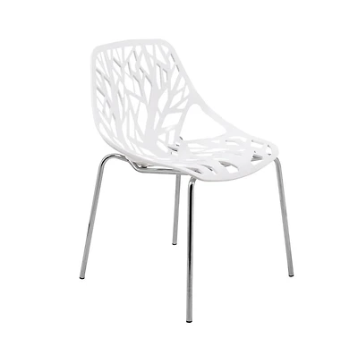 LeisureMod Modern Asbury Dining Chair w/ Chromed Legs