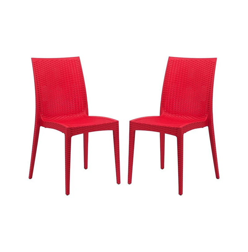 LeisureMod Weave Mace Indoor/Outdoor Dining Chair (Armless