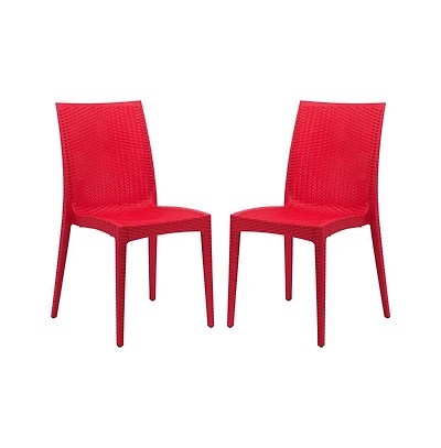 LeisureMod Weave Mace Indoor/Outdoor Dining Chair (Armless