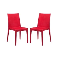 LeisureMod Weave Mace Indoor/Outdoor Dining Chair (Armless