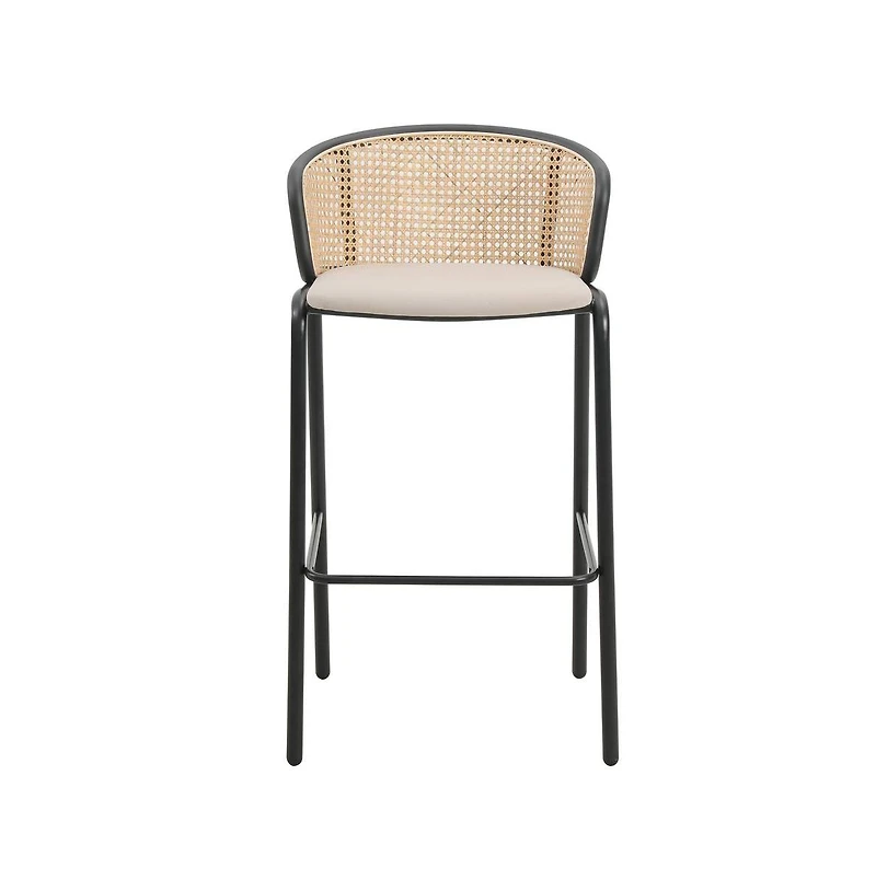 LeisureMod Seat and Black Powder Coated Steel Frame for Kitchen and Dining Room