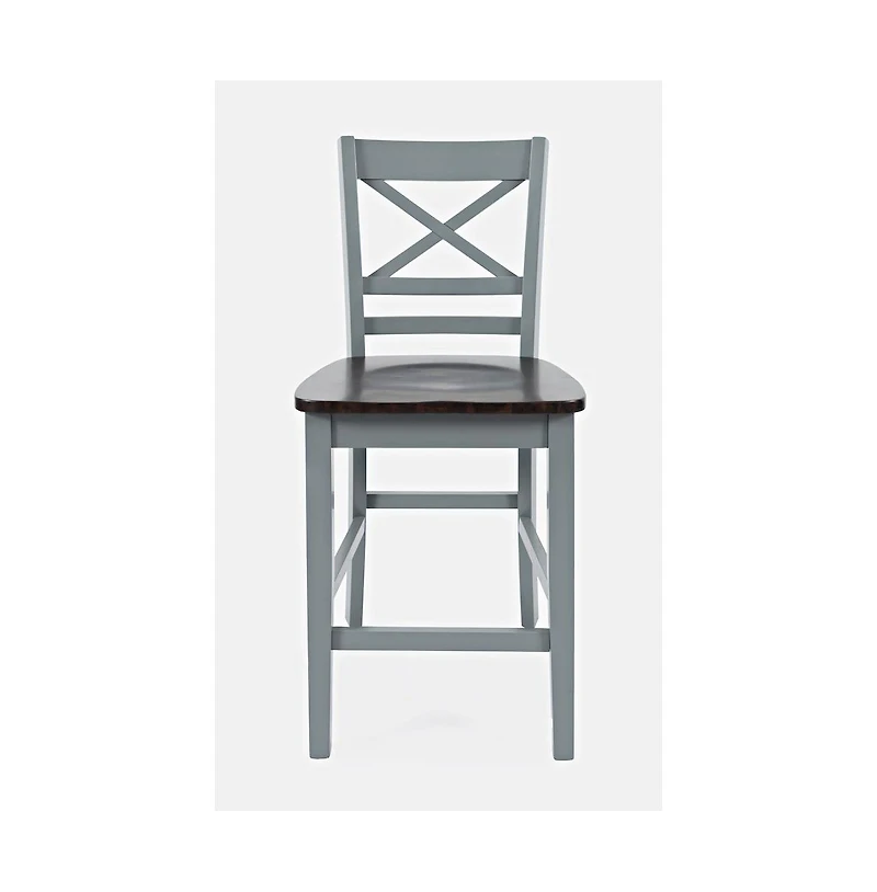Jofran Asbury Park Solid Acacia Farmhouse X Back Stool (Set of 2