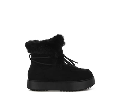 Bunting Faux Fur Collar Flatform Boots