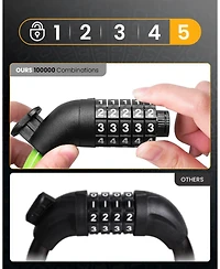 Urbanmax Bike Lock Cable with Combination,High Security Resettable Combination Bicycle Lock Anti-Theft, Scooter Lock with Mounting Bracket for Bikes a