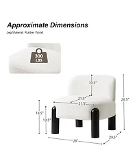 Hulala Home Zara Modern Armchair with Solid Wood Legs and Adjustable Feet