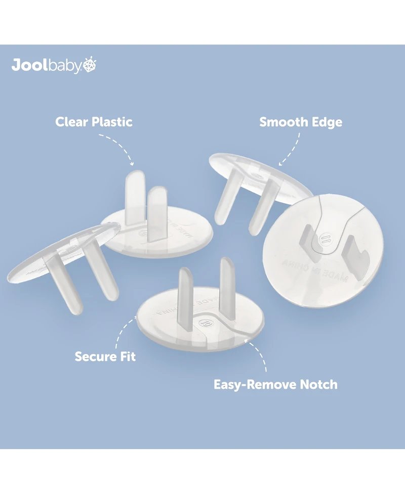 Jool Baby Toddler Jool Outlet Covers (32 Pack) Safety - Easy Adult Removal, Plug Protectors Proofing Electric Sockets - Transparent Design