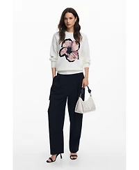 Desigual Women's Contrast flower sweater