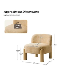 Hulala Home Vanessa Modern Armchair with Solid Wood Legs and Adjustable Foot