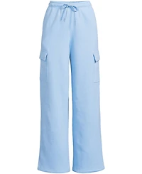Lands' End Women's Serious Sweats High Rise Wide Leg Cargo Pant