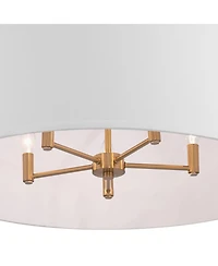 Possini Euro Design Indy 26" Modern Pendant Chandelier Ceiling Light Fixture Dining Room Over Table Kitchen Island Foyer Drum Hanging 5-Light White Br