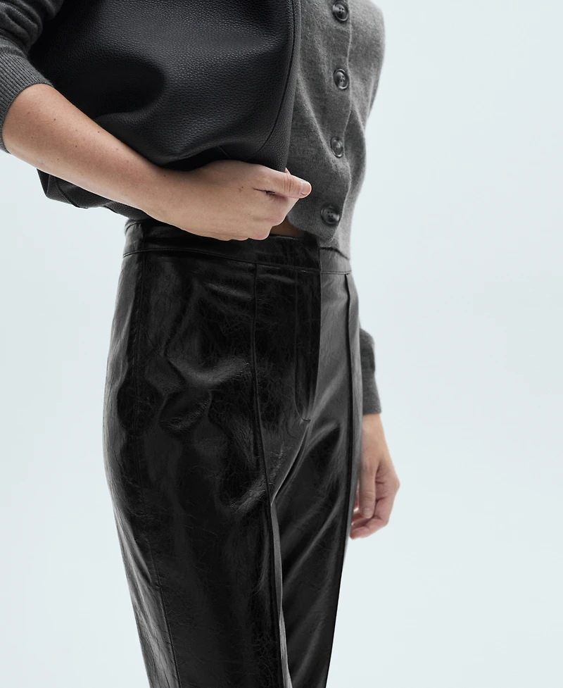 Mango Women's Leather-Effect Skinny Pants
