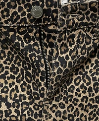 Mango Women's Leopard-Print Straight Jeans