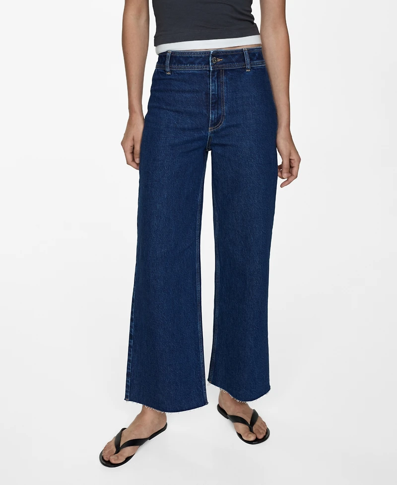 Mango Women's Catherin Culotte High Rise Jeans