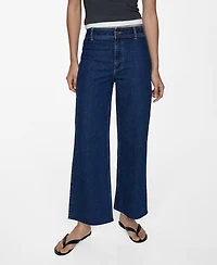 Mango Women's Catherin Culotte High Rise Jeans