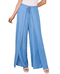 CeCe Women's Overlap Tie Front Wide Leg Soft Pants