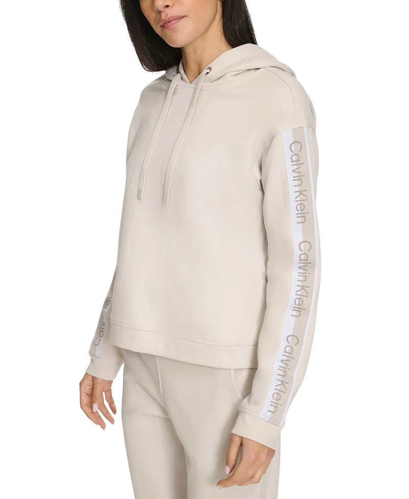 Calvin Klein Women's Logo Stripe Pullover Hoodie
