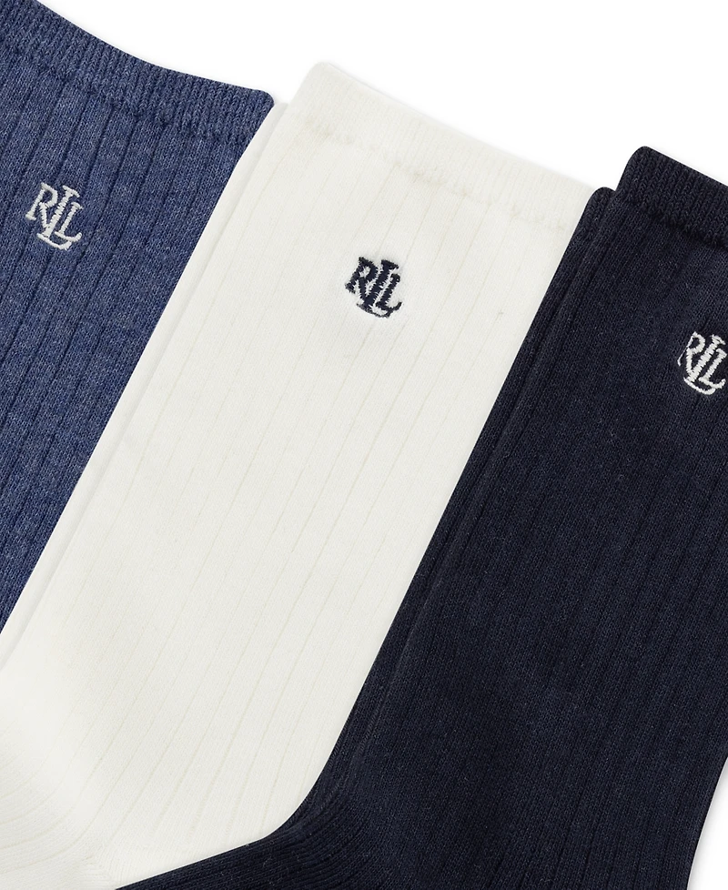 Lauren Ralph Lauren Women's 3-Pk. Classic Rib Trouser Socks