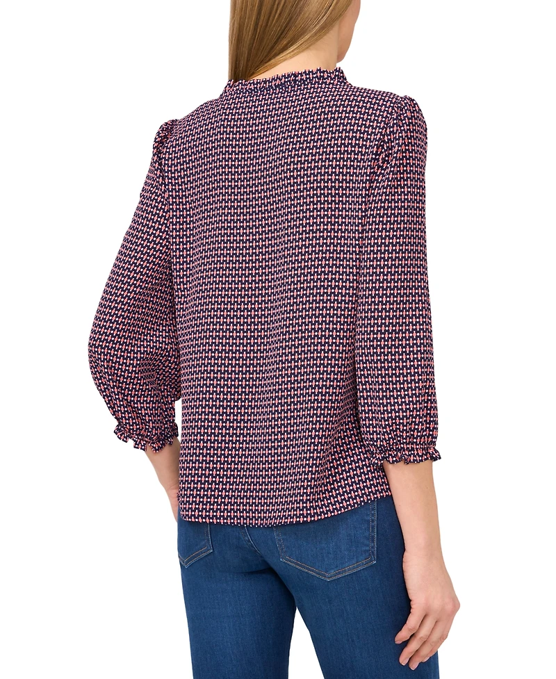 CeCe Women's Ruffled V-Neck Button-Front Blouse